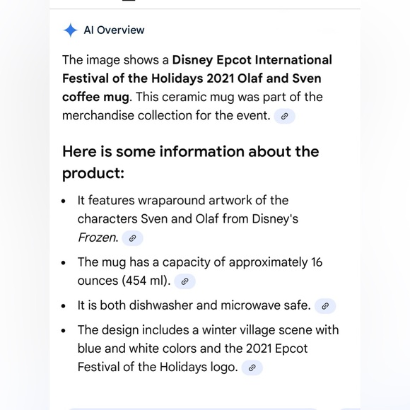 Disney Store OLAF Festival of Holidays 50th anniversary Epcot. 16oz - Picture 3 of 10